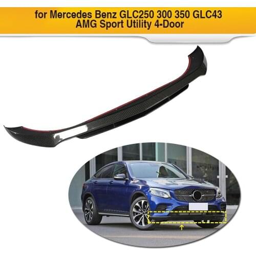 Car Front Bumper Lip Spoiler For Mercedes-Benz GLC Sport For GLC43 AMG 2015-2019 Carbon Fiber Front Bumper Lip Splitter Spoiler