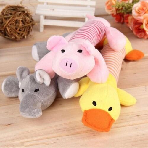 Pet Puppy Dog Cats Chew Squeaker Squeaky Plush Sound Piggy Elephant Duck Ball Dog Animal Sounding Pet Toys Accessories