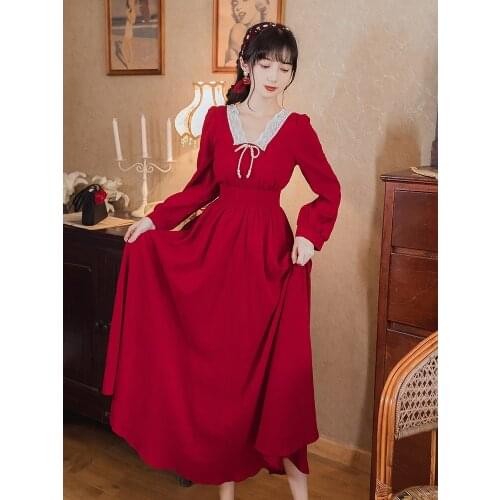 BLLOCUE Women French Retro Square Collar Dress Both Positive And Negative Retro High Waist Temperament Elegant Party Dresses