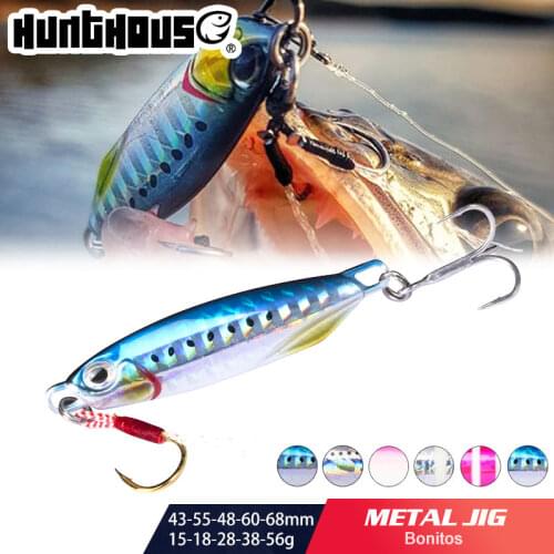 Hunthouse fishing lure metal jig lead jig bait for trolling fishing 15g 18g 28g 38g 56g DRAG METAL CAST SLIM with PE line