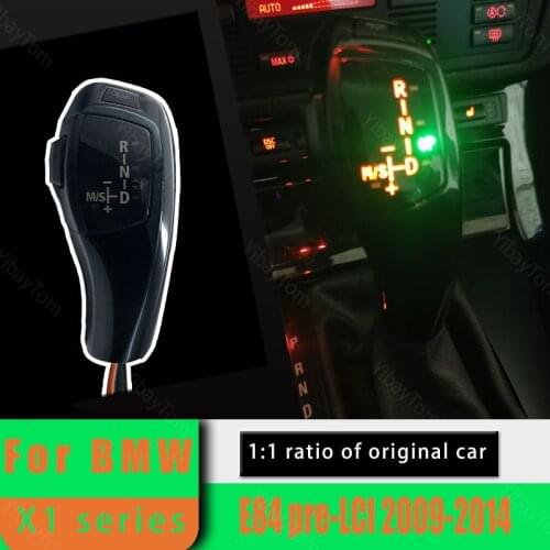 Silver Car-styling Automatic Facelifted Modified LHD for BMW X1 E84 Pre-LCI 2009-2014 Led Gear Shift Knob Carbon Fiber Pattern