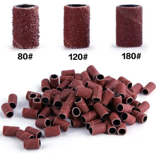 80#120#180# Sanding Bands for Electric Nail Drill Machine Nail Drill Bits for UV Gel Acrylic Polish Remover Manicure Accessory