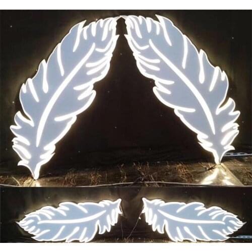 Luminous feather window wedding photography background props wedding reception area stage background genting pendant decoration