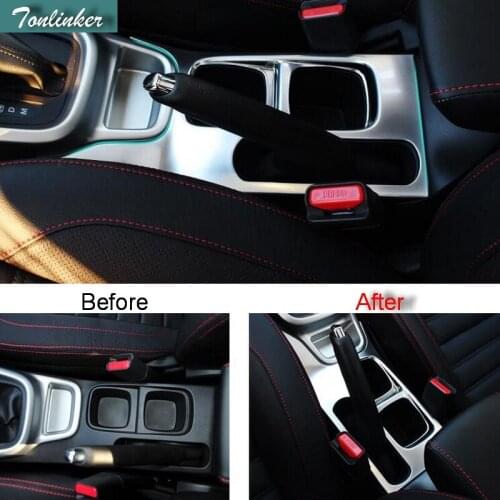 Tonlinker Cover Case Stickers for SUZUKI vitara 2016 Car Styling 1 PCS ABS/Stainless steel hand brake water cup cover sticker