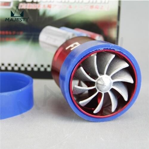 Universal Fit Turbo Fan Air Intake Fuel Saver Double Fan TURBONATOR RED