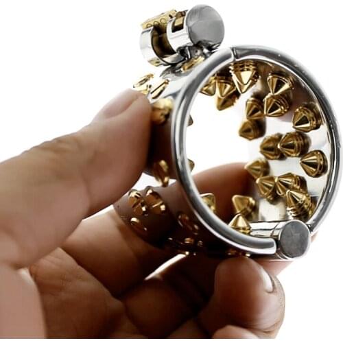 Chastity Device Kalis teeth Cock Ring Bracelet Sharp Scrotum Pendant Steel Kalis Teeth Spiked Male Chastity Scrotum 049DIN