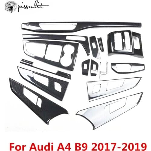 Carbon Fiber Pattern for Audi A4 B9 A5 17-2019 Accessories Interior Accessories Control Gear Shift Box Air Outlet Panel Sticker