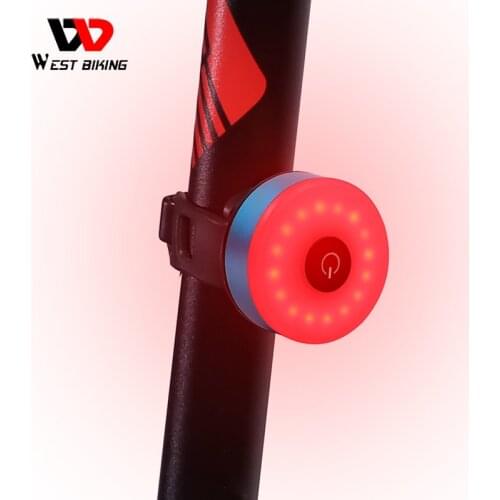 WEST BIKING Bike Taillight USB Charging Tail Lamp Waterproof Cycling Riding Rear Light 5 Modes Warning Flashing Bicycle Lights