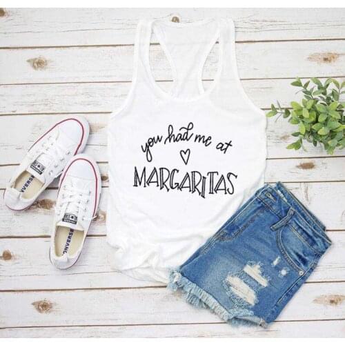 Women Undershirt Singlet Sleeveless Tumblr Aesthetic Casual Quote Funny Garment Top You Had Me At Margaritas Tanks Funny