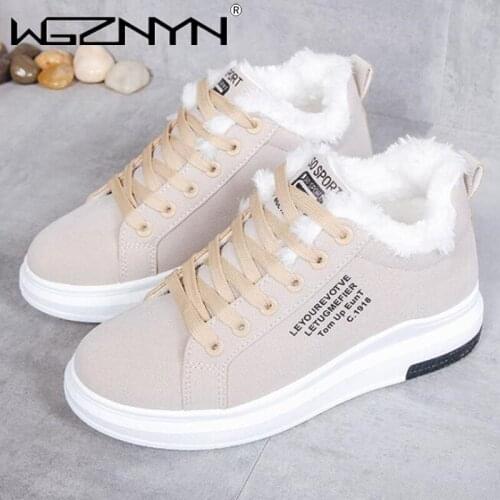 2021 NEW Winter Boots Women Ankle Boots Warm PU Plush Winter Woman Shoes Sneakers Flats Lace Up Short Snow Boots Botas De Mujer