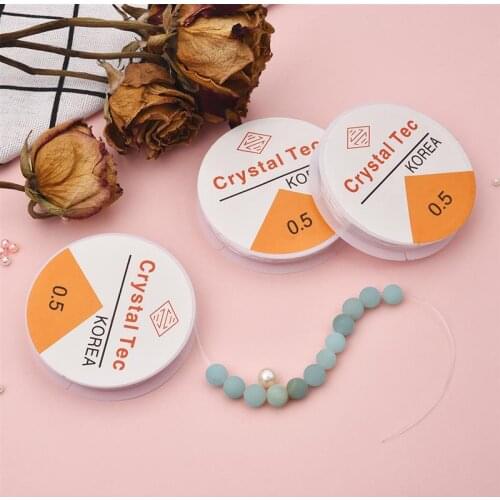 0.5-1mm/Roll Crystal DIY Beading Stretch Cords Elastic Line Jewelry Making Supply Wire Handmade Necklace Bracelet String Thread