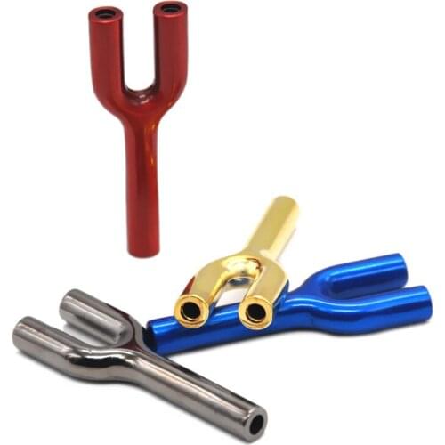 1 Pcs Double Tubes Y shape Metal Flat Nose Snuff Bottle Snuff Snorter Sniffer Flat Mouth Tips Snuff