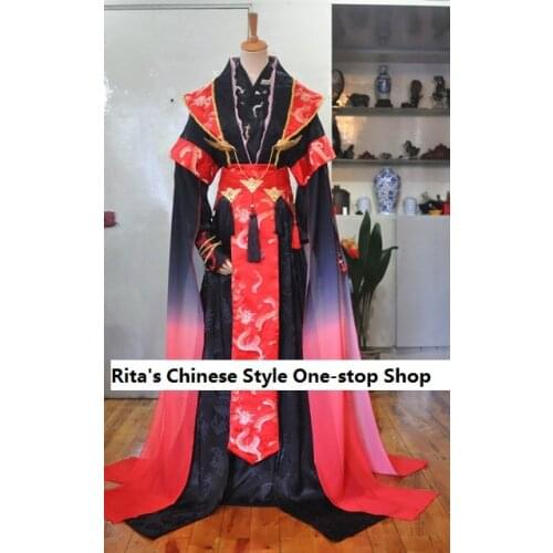 1707 3 Colors Male Tailed Costume Hanfu Cosplay Stage Performance Costume for Photography Jinlichao Male Costume Hanfu