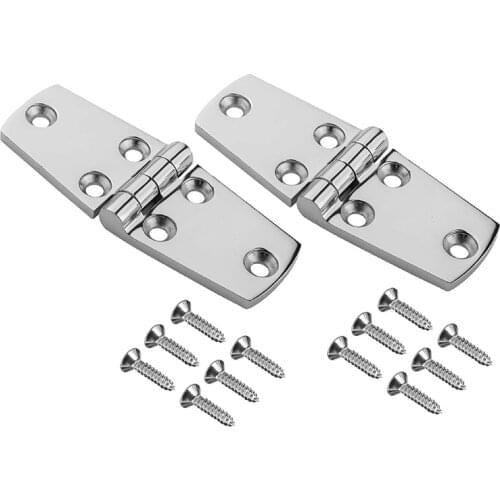 2Pcs Door Hinges 4x1.5 Inch Marine Stainless Steel Heavy Duty Hinges,Boat Butt Cupboard Hinge,Cabinet Hatch Hardware