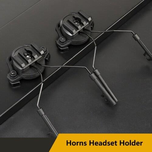 2pcs Tactical Fast Rail Mounts Headset Rail Adapter Headset Holder Set Shooting Helmet 360 Rotation Helmet Rail Suspension Brack