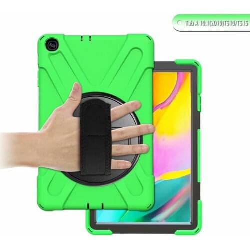 360 Rotating Case for Samsung Galaxy Tab A 10.1 2016 T580 T585 Stand Silicon Case for Samsung T580 T585 Silicon Hand Strap Cover
