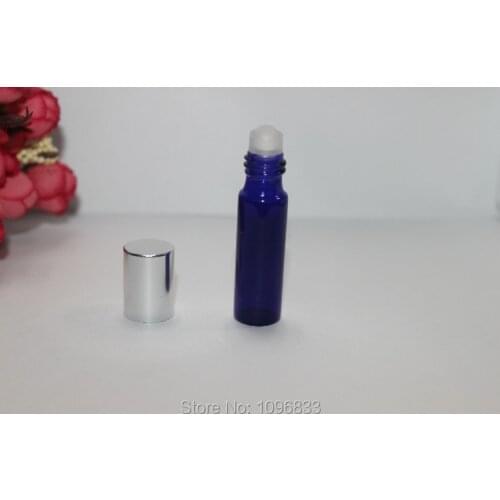 5ML Blue Glass Bottle with Glass Roller, Cosmetics Roller Bottle, Perfume or Essential oil Roll on Bottle, 100pcs/Lot