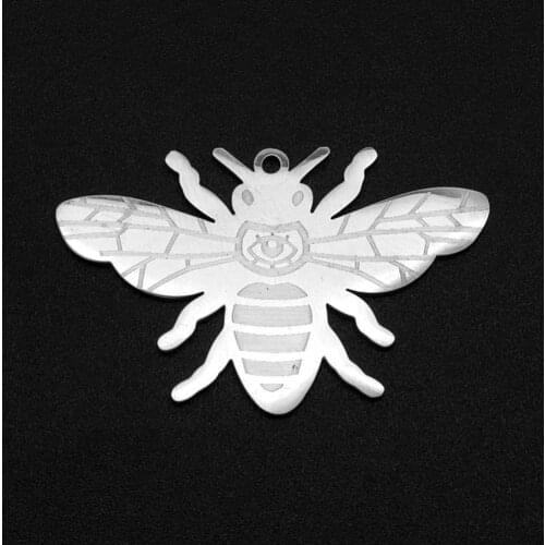 5pcs/lot 100% Stainless Steel Fashion Bee DIY Earring Charm Pendant Wholesale Never Fade Top Quality Finding Supplies