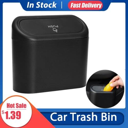 Car Trash Can Hanging Vehicle Garbage Bin Kitchen Office Car Small Storage Box Car Accessories