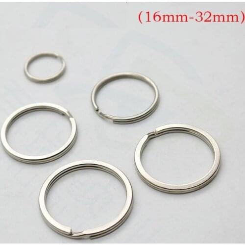 KeyRing Kay Chain Round Split Key Rings Keychain 16MM-32MM Nickel Compass key ring keychain connector llaveros hombre chaveiro
