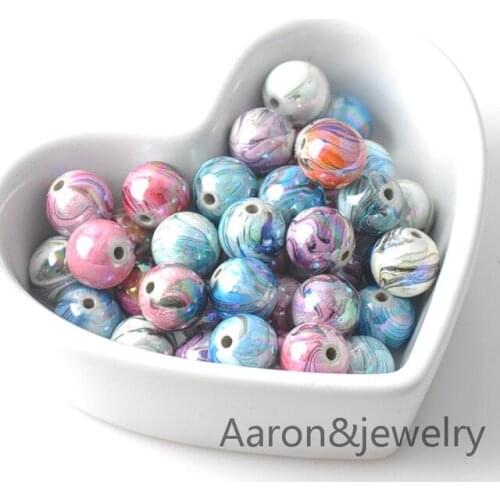 2017 New Latest Designed 50pcs 12mm Mixed Round Beads Acrylic Spacer Ball Beads For Jewelry Making YKL0351