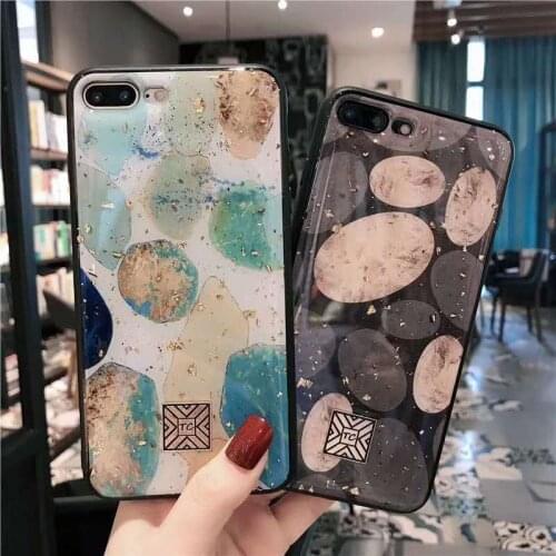 Phone Case For iPhone X XS Max XR Luxury Glitter Gold foil Soft TPU Silicone Cover For coque iPhone 7 8 plus 6 6s Plus Case