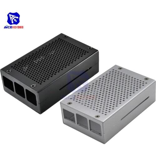 Black/Silver Aluminum Alloy Case for Raspberry Pi 4 Model B Protection Aluminum Metal Cover