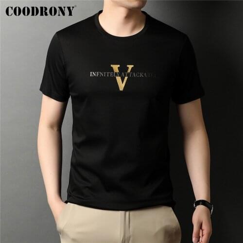 COODRONY Brand Summer New Arrival High Quality 100% Cotton Top Tee Fashion Pattern Casual O-Neck Short Sleeve T Shirt Men C5190S