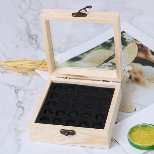 25 Grids Wooden Storage Box Organizer For Essential Oil Carrying Case Aromatherapy Container Treasure Storage Box Hot