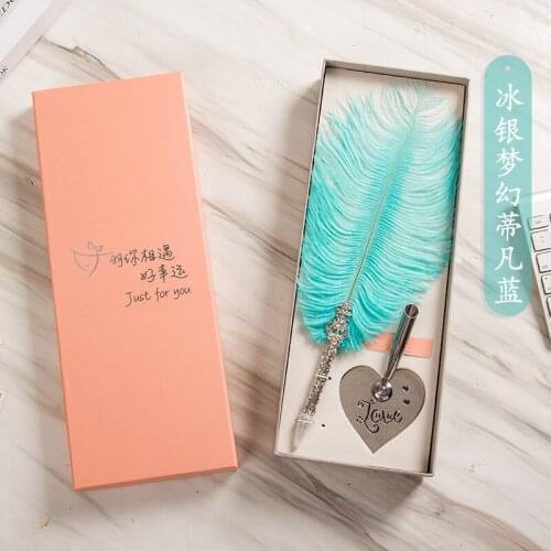 Love Pen Holder Couple Gift Feather Pen Set European Creative Gift Dip Water Feather Pen Gift Box