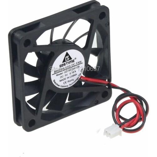 100PCS LOT Gdstime 60mm x 10mm 6010S Electric Cooler Motor 6cm DC 5V 2Pin Cooling Fan