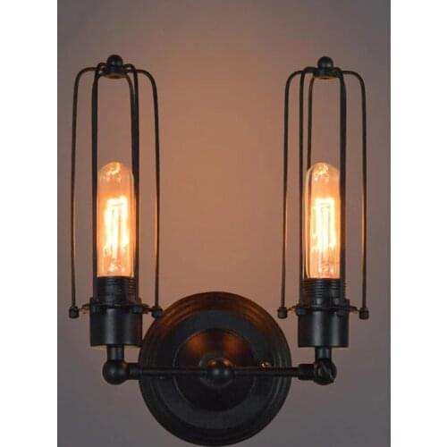 European loft wrought iron industrial style American country retro restaurant cafe aisle bedside staircase wall lamp LX101603