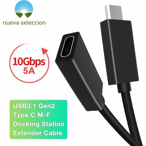 USB Type C Extension Cable Dock Station Data Cable Extender 10Gbps 5A Extend for MacBook MateBook HP DELL Xiaomi Huawei Samsung