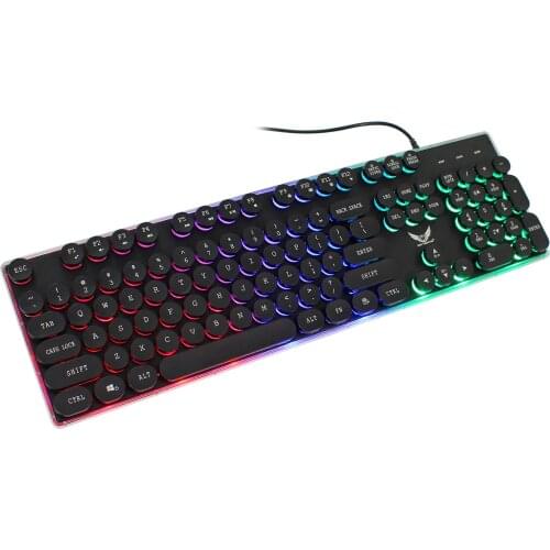 About New Horizon New Game Keyboard 3-color Backlight English Keyboard Punk Keycap Style USB