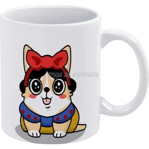Crypto Puppy Snow White Coffee Mugs 330ml Creative Travel Mug and Cup Office Drinkware Mugs Tazza Tron Crypto Fun Cuty Puppy Sno