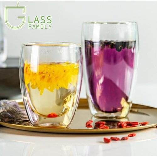 GF Coffee Mugs Double Wall Glass Insulated Cappuccino Glass Cups Clear Espresso Mug Drinking Glasses Wine Glasses Champagne Cup