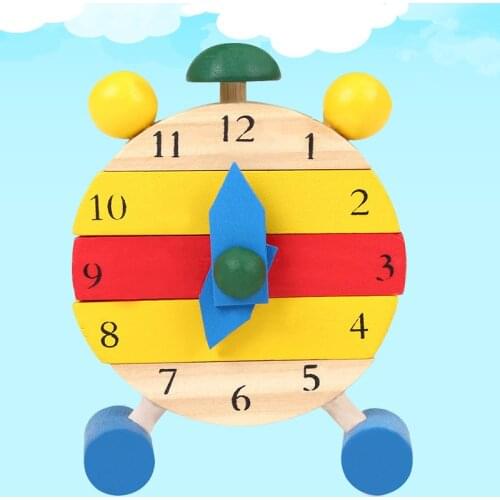 Creative Mini Clock Montessori Wooden Popular Toys For Children Digital Time Learning Education Game Boys
