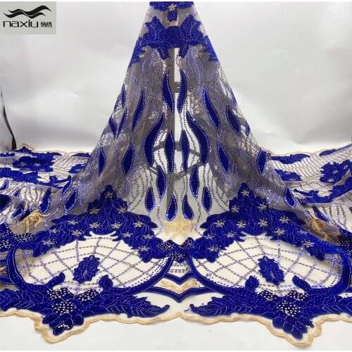 Madison 2021 Velvet Sequin Net Lace High Quality Emerald Royalblue Sequin Latest Embroidery Fabric Party Asoebi Nigeria African