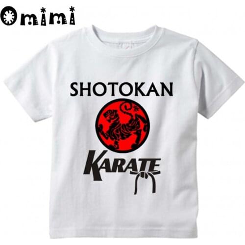 Boys/Girls Japanese Kanji Shotokan Karate Design T Shirt Kids Great Casual Short Sleeve Tops Childrens Funny T-Shirt