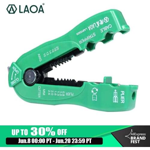 LAOA multifunction wire stripping cutter cable stripper line wire crimping crimper tool mini portable stripper hand tools