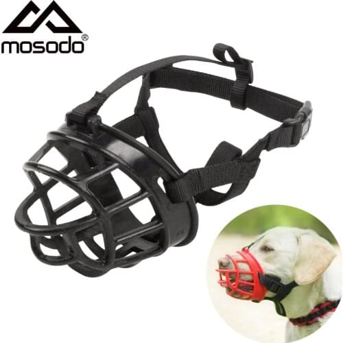 Mosodo Dog Muzzle Breathable Basket Muzzles Anti Bark Bite Adjustable Head Collar Strap Pet Mouth Cover Training Halter Harness