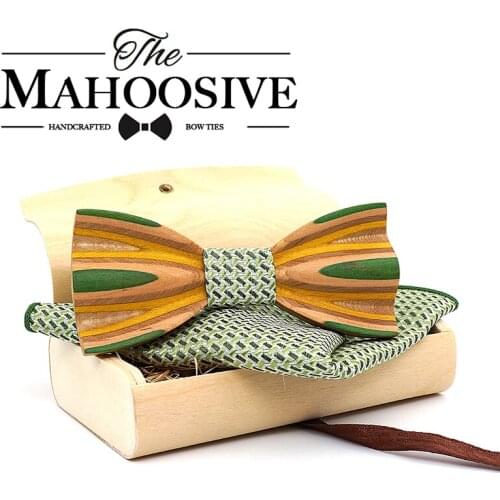 Floral Wood Striped Silk Jacquard Woven Men Butterfly Self Bow Tie BowTie Pocket Square Handkerchief Hanky Suit Set shirt