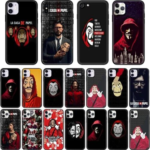 Phone Case for iPhone 12 Mini 11 Pro Max 7 8 XR X XS MAX 6 6S 7 8 Plus SE 2020 TPU Soft Cover La Casa De Papel Shell Capa