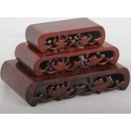 Rosewood sets of three books rectangular pedestal base grass dragon jade stone foundation factory wholesale