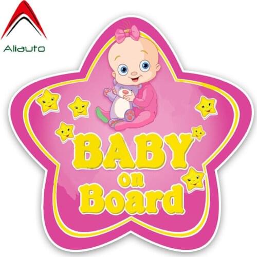 Aliauto Cartoon Car Sticker Lovely Baby on Board Vinyl Decal Cover Scratches for Toyota Rav4 Hyundai Volvo S60 Priora,15cm*15cm