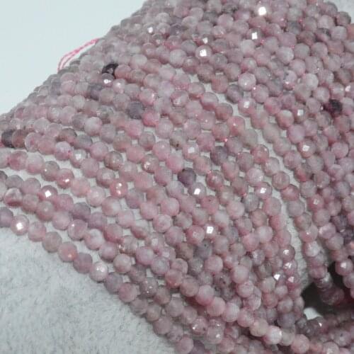 Natural Lepidolite Lepidolite Faceted Round Beads 3mm, 4mm