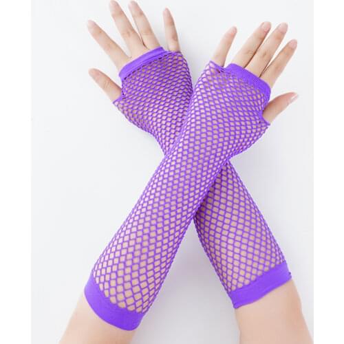 New Fashion Neon Fishnet Fingerless Long Gloves Leg Arm Cuff Party Wear Fancy Dress for Womens Sexy Beautiful Arm