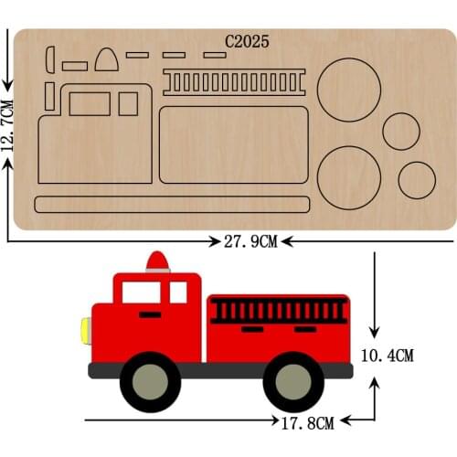 New Fire engine Wooden die Scrapbooking C2025 Cutting Dies