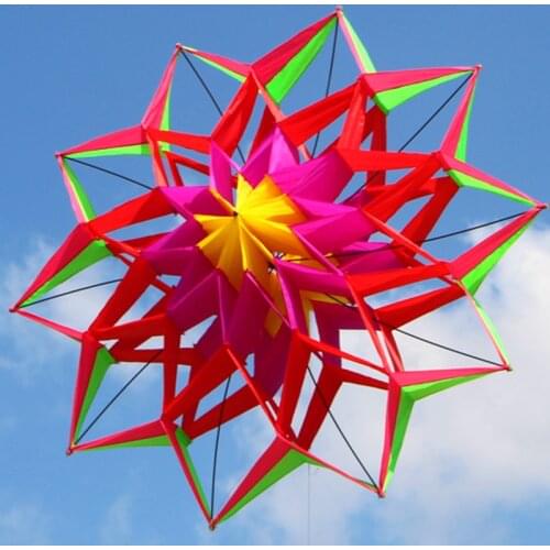 New High-quality 3D Lotus Flower Kite With Handle And Line Good Flying Factory Outlet