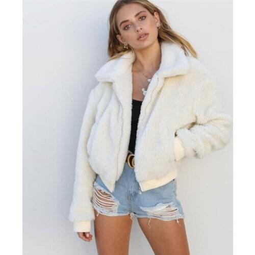 Fall Solid Wool Liner Zipper Up Loose Women Coats Plus Size Jacket Streetwear Casual Pockets Vintage Long Sleeves Jacket